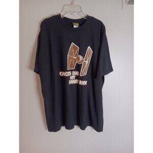 Star Wars Mens Short Sleeve Tee Shirt Tie Fighter Sz XL Chicks Dig My Ride Black